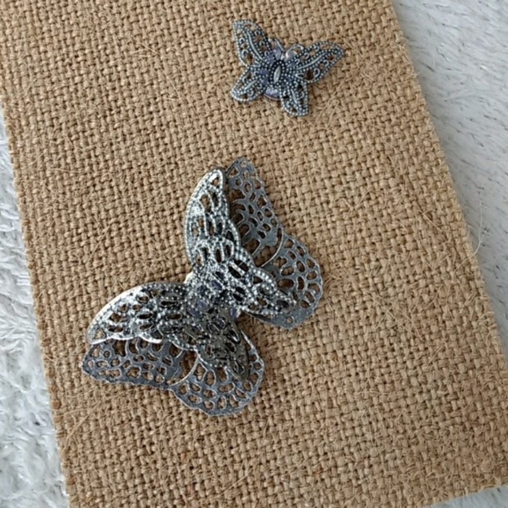 Butterfly pins - 2 piece - Pewter